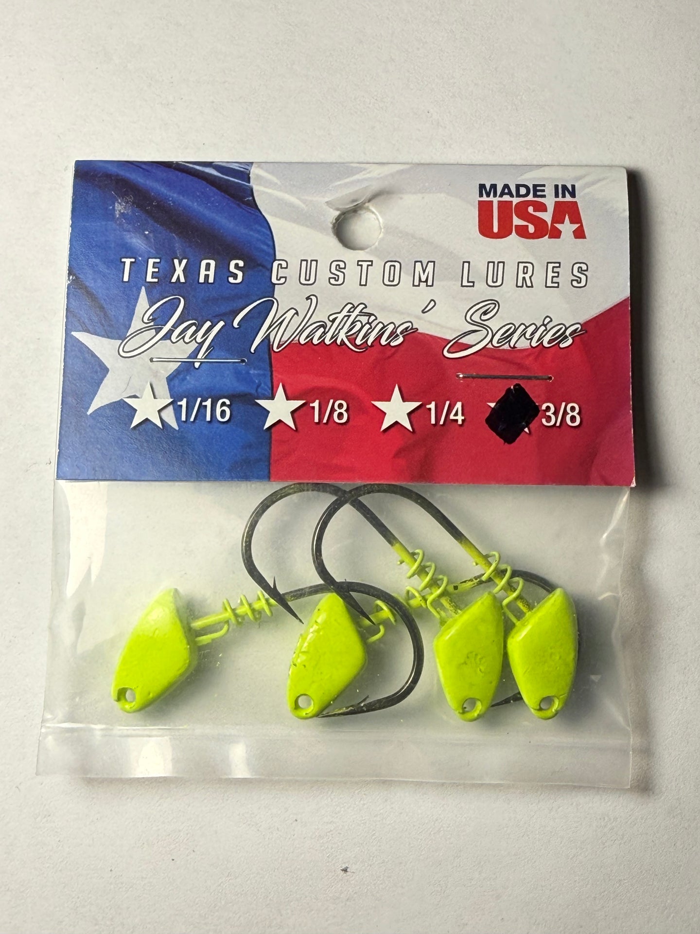 Texas Custom Jig Head Chartreuse 3/8